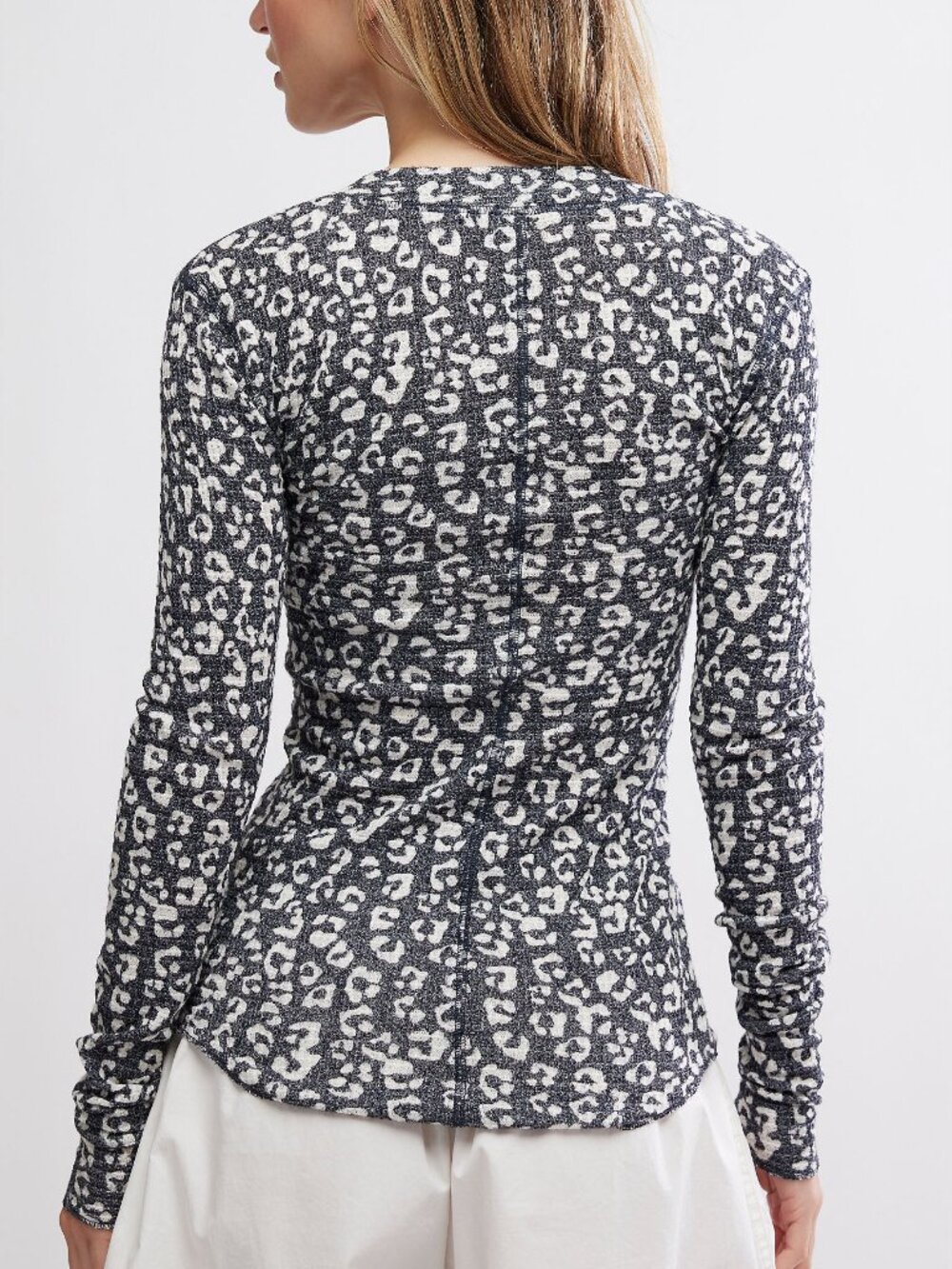 FREE PEOPLE Going Places Printed Cardi / Charcoal Combo - Picture 3 of 5